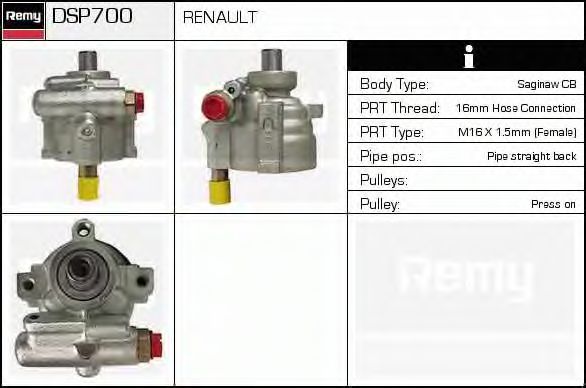 Imagine Pompa hidraulica, sistem de directie DELCO REMY DSP700