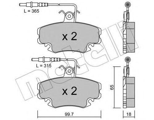 Imagine set placute frana,frana disc METELLI 22-0032-1