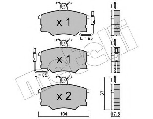 Imagine set placute frana,frana disc METELLI 22-0053-0