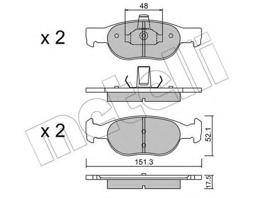 Imagine set placute frana,frana disc METELLI 22-0079-2