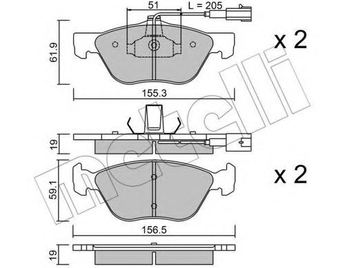 Imagine set placute frana,frana disc METELLI 22-0083-1