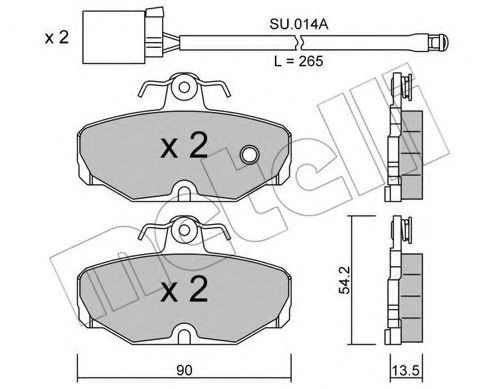 Imagine set placute frana,frana disc METELLI 22-0095-1K