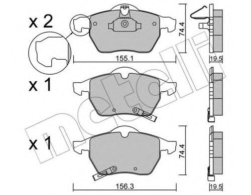 Imagine set placute frana,frana disc METELLI 22-0118-2