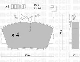 Imagine set placute frana,frana disc METELLI 22-0158-0K