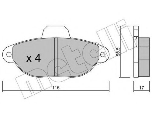 Imagine set placute frana,frana disc METELLI 22-0159-1