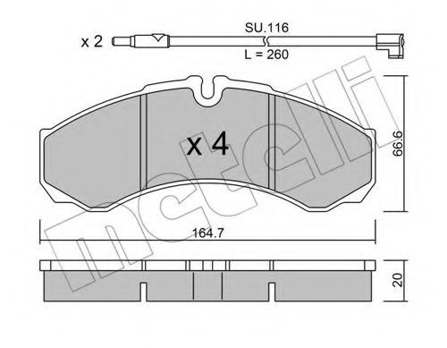 Imagine set placute frana,frana disc METELLI 22-0212-7K