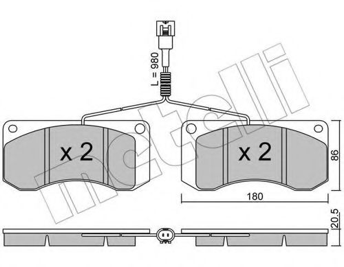 Imagine set placute frana,frana disc METELLI 22-0272-1