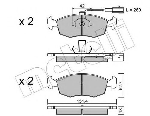 Imagine set placute frana,frana disc METELLI 22-0274-1