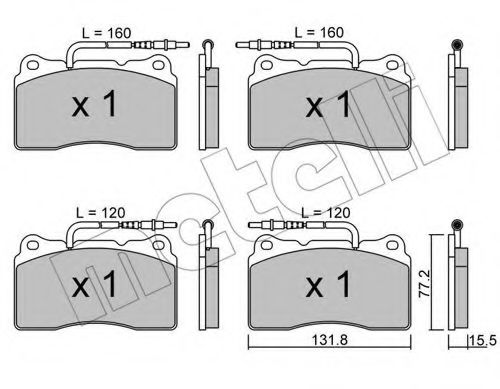 Imagine set placute frana,frana disc METELLI 22-0288-3