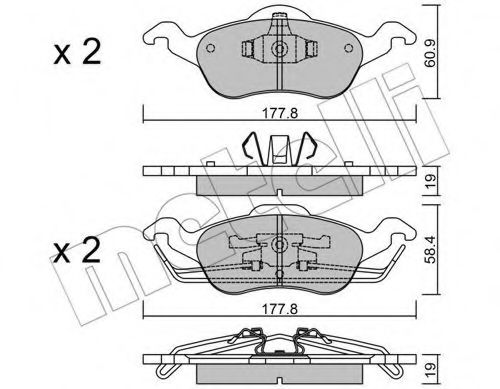 Imagine set placute frana,frana disc METELLI 22-0291-0