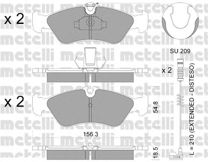 Imagine set placute frana,frana disc METELLI 22-0311-1K