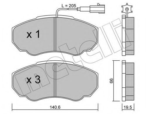 Imagine set placute frana,frana disc METELLI 22-0325-0