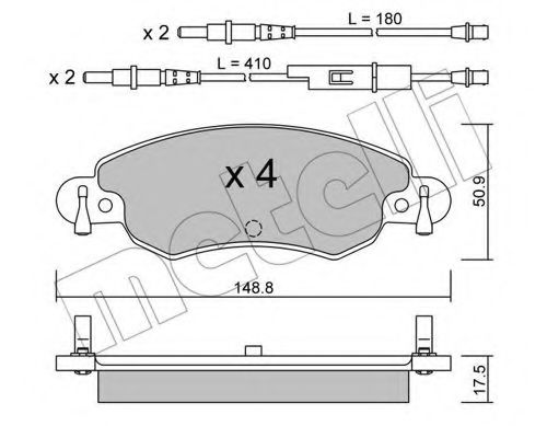 Imagine set placute frana,frana disc METELLI 22-0330-0