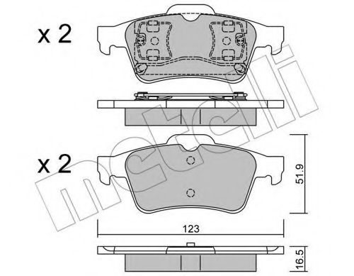 Imagine set placute frana,frana disc METELLI 22-0337-0