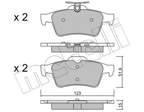 Imagine set placute frana,frana disc METELLI 22-0337-3