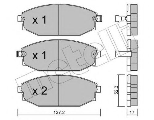 Imagine set placute frana,frana disc METELLI 22-0363-0