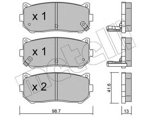 Imagine set placute frana,frana disc METELLI 22-0372-0