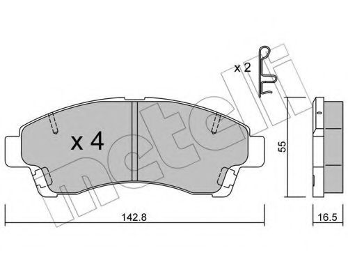 Imagine set placute frana,frana disc METELLI 22-0395-0