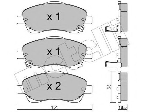 Imagine set placute frana,frana disc METELLI 22-0450-0