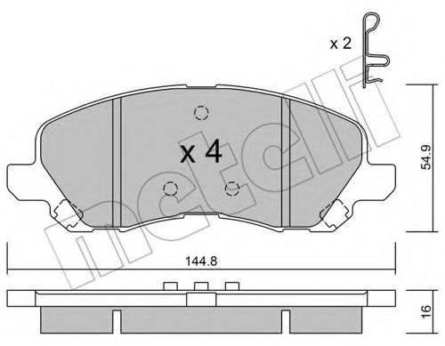 Imagine set placute frana,frana disc METELLI 22-0481-0