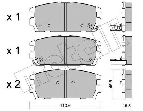 Imagine set placute frana,frana disc METELLI 22-0507-0