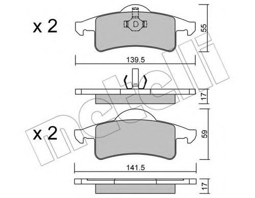 Imagine set placute frana,frana disc METELLI 22-0526-0