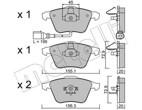 Imagine set placute frana,frana disc METELLI 22-0549-2