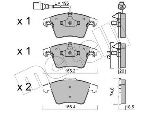 Imagine set placute frana,frana disc METELLI 22-0552-0