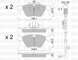 Imagine set placute frana,frana disc METELLI 22-0557-0K