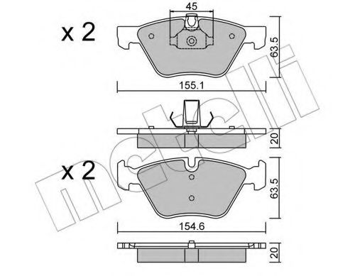 Imagine set placute frana,frana disc METELLI 22-0557-3