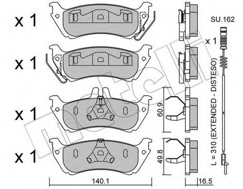 Imagine set placute frana,frana disc METELLI 22-0570-1K