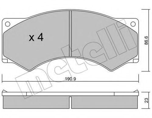 Imagine set placute frana,frana disc METELLI 22-0579-0