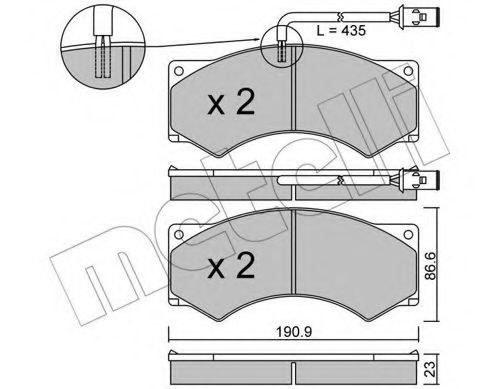 Imagine set placute frana,frana disc METELLI 22-0579-1