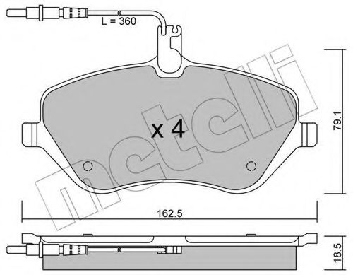 Imagine set placute frana,frana disc METELLI 22-0601-0