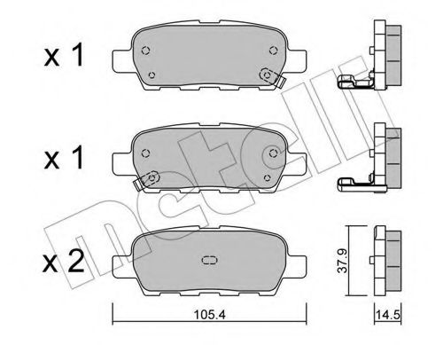 Imagine set placute frana,frana disc METELLI 22-0612-0