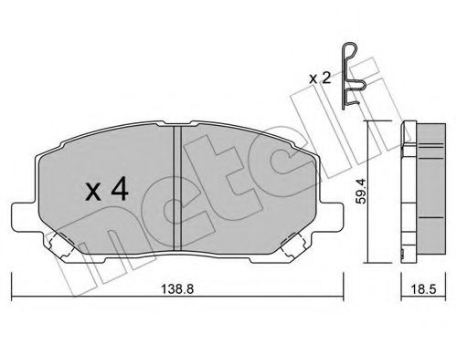 Imagine set placute frana,frana disc METELLI 22-0616-0