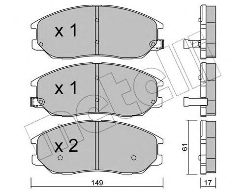 Imagine set placute frana,frana disc METELLI 22-0633-0