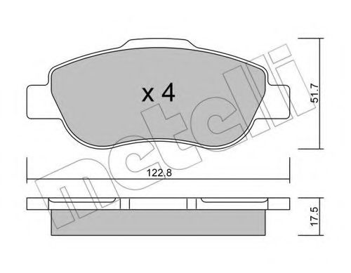 Imagine set placute frana,frana disc METELLI 22-0638-0