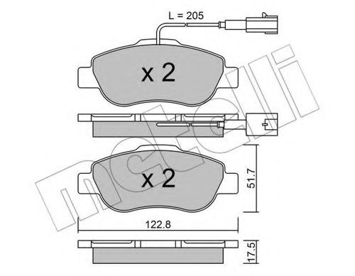 Imagine set placute frana,frana disc METELLI 22-0638-2