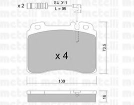 Imagine set placute frana,frana disc METELLI 22-0667-1K