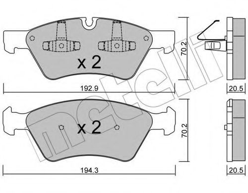 Imagine set placute frana,frana disc METELLI 22-0670-0