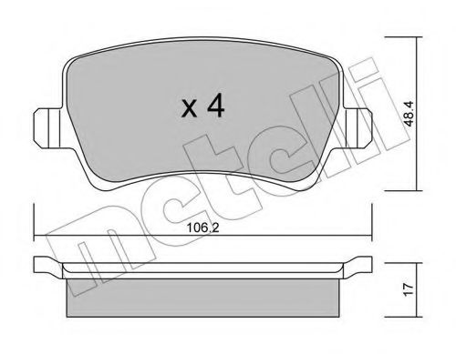 Imagine set placute frana,frana disc METELLI 22-0676-0