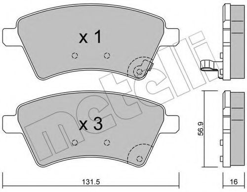 Imagine set placute frana,frana disc METELLI 22-0702-0