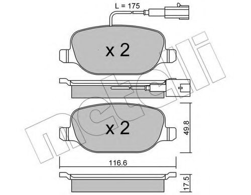 Imagine set placute frana,frana disc METELLI 22-0704-1