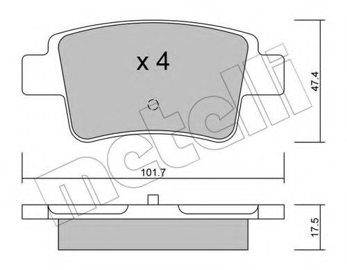 Imagine set placute frana,frana disc METELLI 22-0705-0