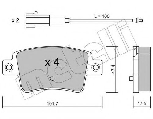 Imagine set placute frana,frana disc METELLI 22-0705-1