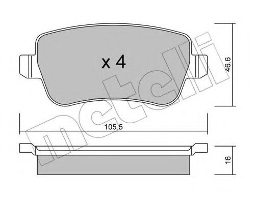 Imagine set placute frana,frana disc METELLI 22-0706-0