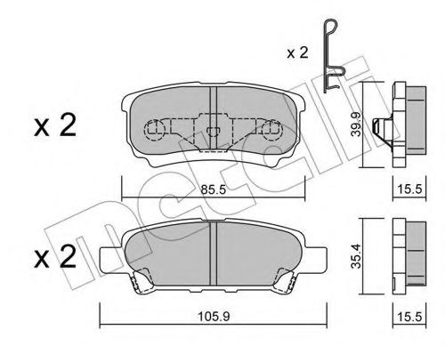 Imagine set placute frana,frana disc METELLI 22-0737-0