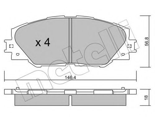 Imagine set placute frana,frana disc METELLI 22-0748-0