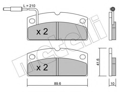 Imagine set placute frana,frana disc METELLI 22-0767-1